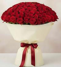 Букет 101 Красная роза Милано #REPLACE_PRED# Светлом